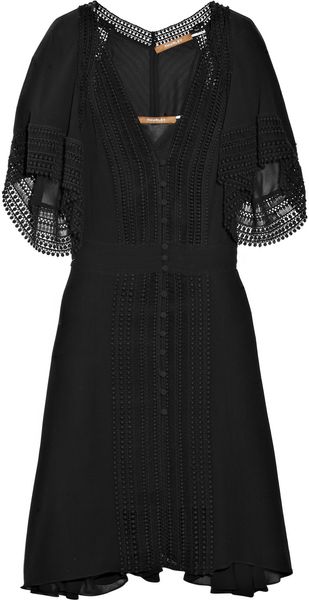 Thurley Lace-detailed Georgette Dress - Lyst