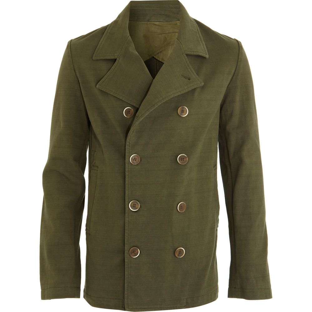 Barena Double Breasted Peacoat in Green for Men (olive) Lyst