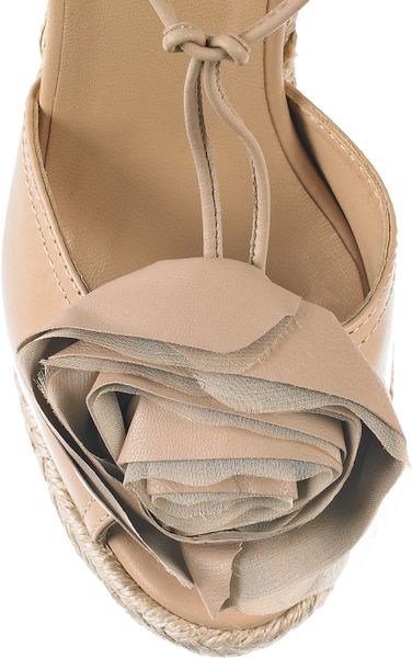 beige lace up wedges