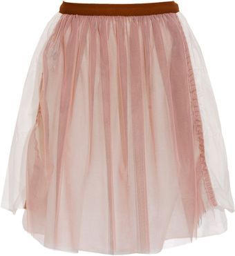  Cotton Skirt with Multi-tulle Panel 