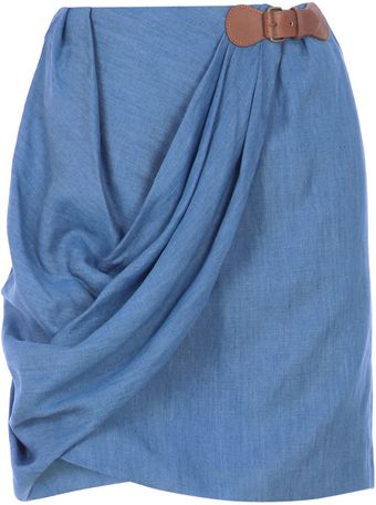  Linen Draped Skirt 