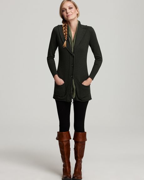 Ash Organic Cotton/cashmere Long Cardigan in Black - Lyst