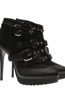 Burberry Leather and Suede Platform Ankle Boots - Lyst