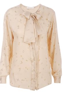 Chloé Bird Print Silk Blouse - Lyst