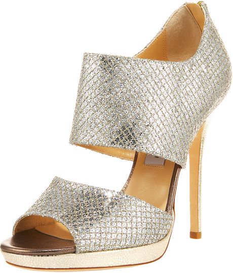Jimmy Choo Doublebanded Bootie in Gold (champagne) - Lyst