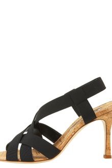 Manolo Blahnik Crisscross Cork Sandal - Lyst