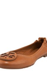 Tory Burch Reva Tumbled-leather Flat