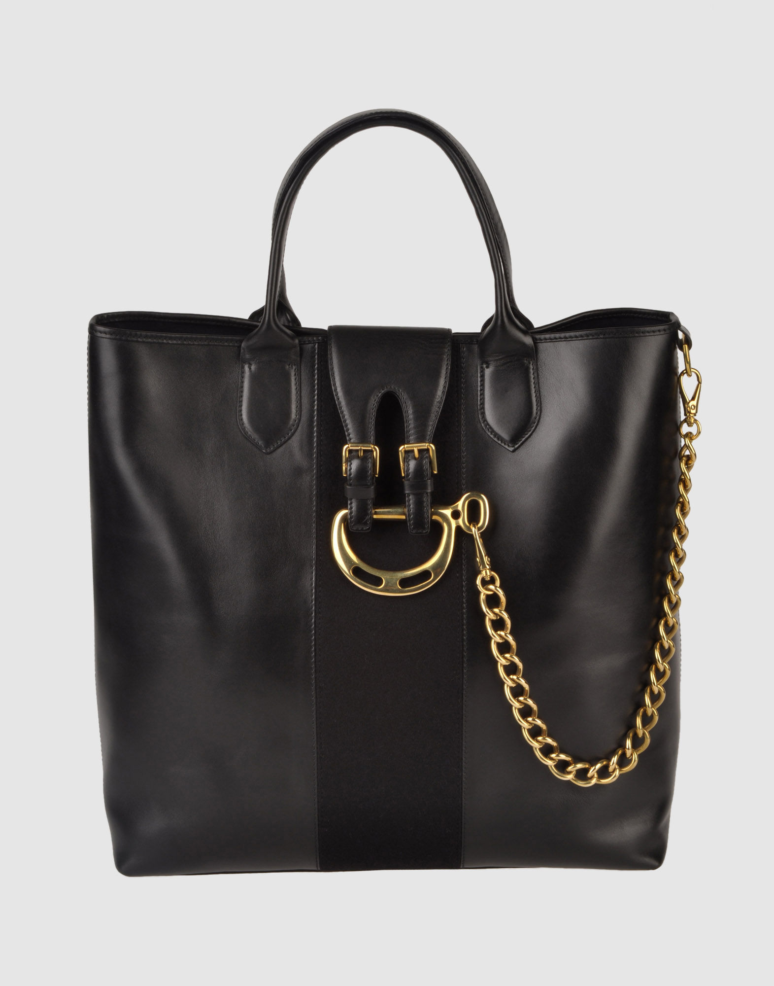 black large leather bag