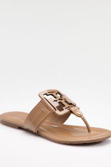 Tory Burch Square Miller Patent Leather Thong Sandals - Lyst