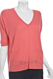 Autumn Cashmere Coral Cashmere Button Back V-neck Sweater - Lyst