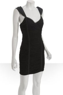 BCBGMAXAZRIA Black Tulle Princess Shirred Dress - Lyst