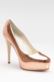 Brian Atwood Maniac Metallic Leather Platform Pumps - Lyst