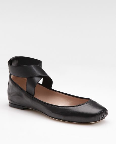 Chloé Ankle Strap Ballet Flats In Black 