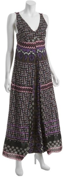 Kas Black Printed Cotton Shia Maxi Dress - Lyst