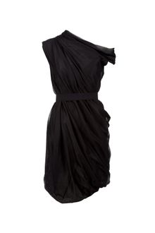La Petite Salope Cotton Voile Asymetric Shouler Twisted Dress - Lyst