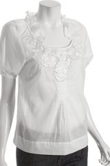 Leifsdottir Pearl White Cotton Wisper Organdy Blouse