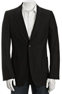 Prada Black Cotton-silk Two Button Blazer - Lyst