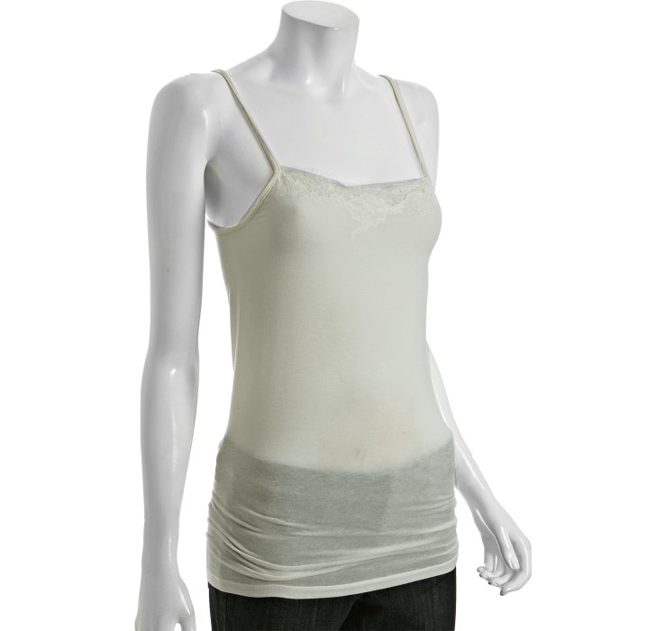 Vince Cream Stretch Jersey Lace Trim Camisole in White (cream) Lyst