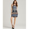 Bcbgmaxazria Flamestitch Print Cutaway Jersey Dress in Blue (Chambray Multi) - Lyst