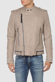 Just Cavalli Leather Outerwear - Lyst