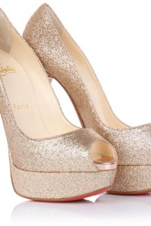 Christian Louboutin Lady Peep 150 Glitter Pumps - Lyst