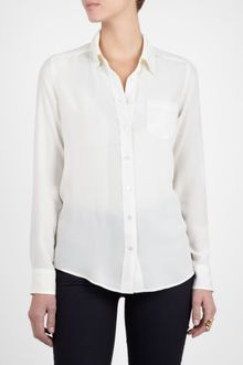 Equipment Brett Tailored Single Pocket Blouse - Lyst