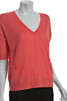 Autumn Cashmere Shrimp Cashmere Button Back V-neck Sweater - Lyst