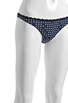 Cosabella Dark Navy Polka Dot Cotton Caroline Lace Trim Thong - Lyst