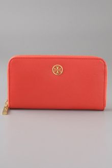 Tory Burch Saffiano Zip Continental Wallet - Lyst