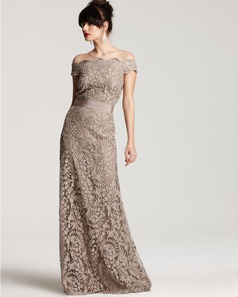 Tadashi Shoji Off-shoulder Lace Gown - Lyst