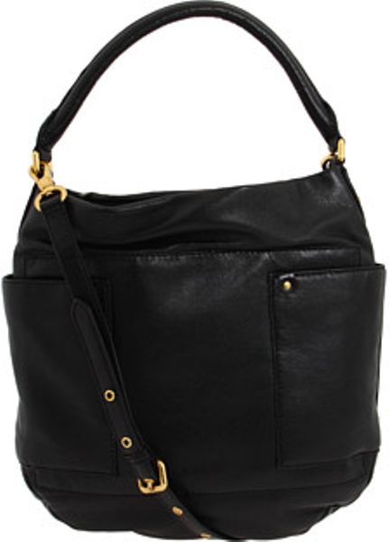 marc jacobs black leather hobo bag