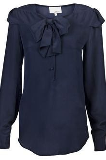 3.1 Phillip Lim Silk Henley Blouse - Lyst