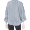 Vanessa Bruno Washed Silk Collarless Blouse in Blue - Lyst