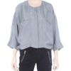 Vanessa Bruno Washed Silk Collarless Blouse in Blue - Lyst