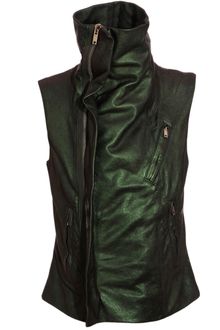 Rick Owens Scarabeo Sleeveless Leather Biker Jacket - Lyst