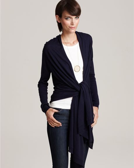 Dkny Long Sleeve Silk Cashmere Cozy in Black - Lyst