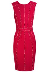 Jason Wu Cotton Pique Dress with Floral Silk Chiffon