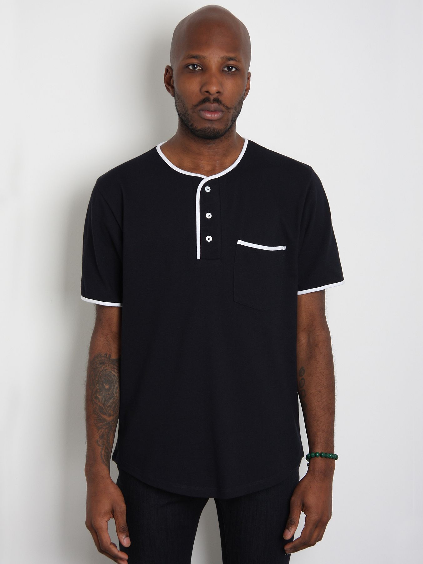 Band Of Outsiders Mandarin Collar Polo Shirt in Blue for Men (navy) Lyst