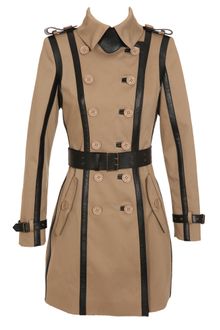 Burberry Prorsum Gabardine and Leather Trench - Lyst