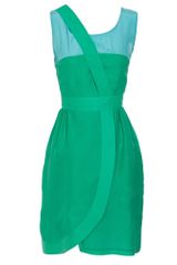 Fendi Contrasting Silk Dress with Tulip Skirt