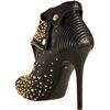 Alexander Mcqueen Black Leather Studded Zip Front Platform Booties in Black - Lyst