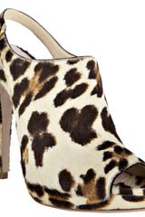 Miu Miu Ivory Leopard Calf Hair Platform Slingbacks
