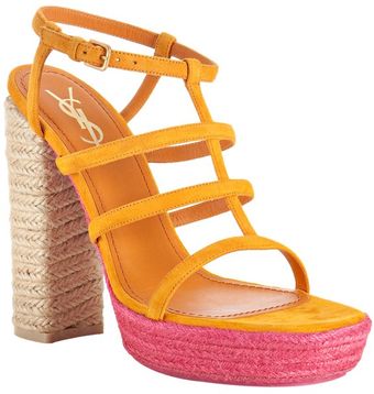 Yves Saint Laurent Crocus Suede Gipsy 105 Platform Sandals - Lyst