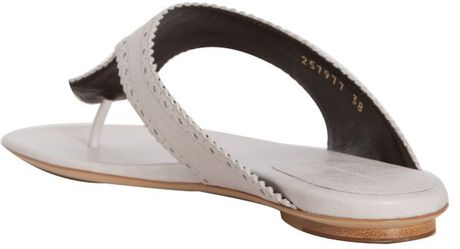 Balenciaga Nacre Tooled Leather Thong Flat Sandals in Gray (grey)