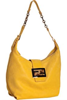 Fendi Yellow Laminated Leather Chain Hobo - Lyst