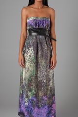 Haute Hippie Strapless Belted Gown