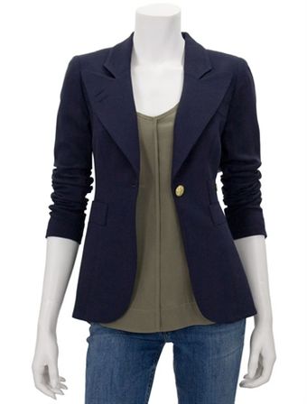 Smythe One Button Blazer in Navy - Lyst