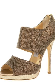 Jimmy Choo Double-banded Bootie, Bronze - Lyst