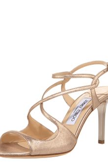 Jimmy Choo Strappy Brushed-metallic Sandal - Lyst