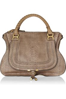 Chloé Marcie Large Python and Leather Tote - Lyst